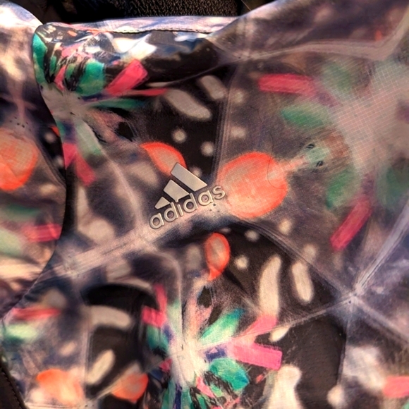 ADIDAS Print Relaxed Lightweight Windbreaker Jacket with hood & zippered pockets - Picture 3 of 7